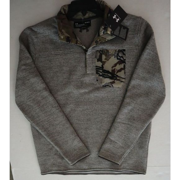 Under Armour Men Sz L Gray Heather Camo Pocket UA Specialist Henley Pullover $80 - Picture 8 of 10